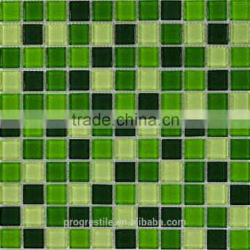 swimming pool mosaics, glass mosaic tiles, green crystal mosaics (PMG23C007)