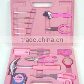 2015 NEW ITEM 105pcs ladies pink hand tools of blow molding case