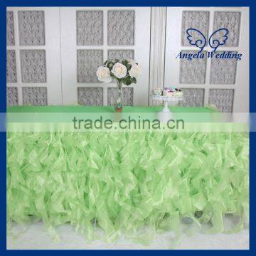 CL010F New color gorgeous fancy lime green curly willow table cloths