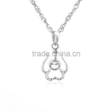 925 Sterling Silver pendant necklace dog paw jewelry