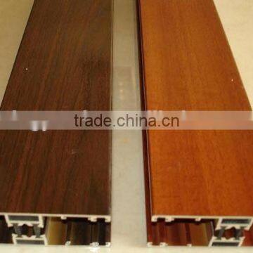 6005 Wood Grain-coated Aluminum Window Extrusion Profiles