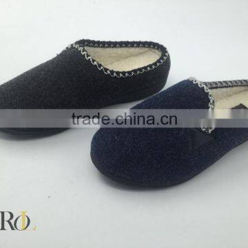 2016 wholesale ladies flat slipper felt upper injected lady indoor slipper
