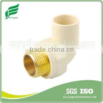 CPVC ASTM2846 male elbow with brass for clod and hot water 90 degree