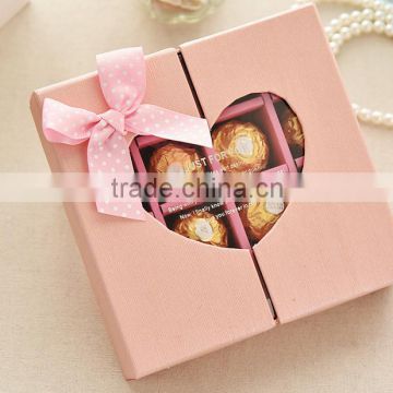 beautiful pink 16 cup insert chocolate paper box for party as gift