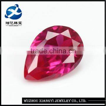 High hardness diamond cut pear shape lab created loose ruby gemstone