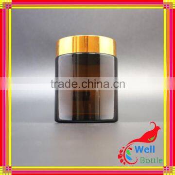Amber Glass Cream Jar With 100g Glass Jar for Cosmetics Cream Empty Jar