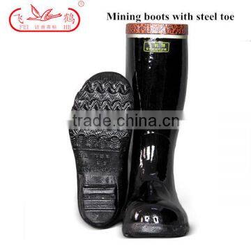 Steel Toe High Heel Rubber Safety Boots Mens