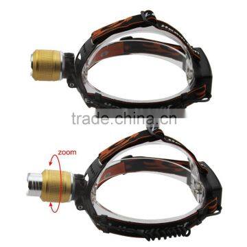 Dual Light Source LED Headlamp Rotating The Focusing Fishing Headlights With 2 x 18650 Li-ion Rechargeable Batteries+1 x Charger photo-6