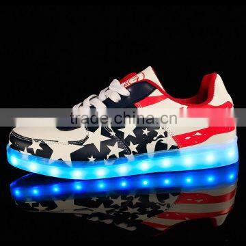 Hot Selling Rechargeable LED Light High Quality Flag Shoes Light Up Shoes