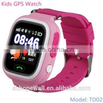 Hopewell SIM Card GPS/LBS SOS wrist watch gps tracking device for kids IOS Android APP
