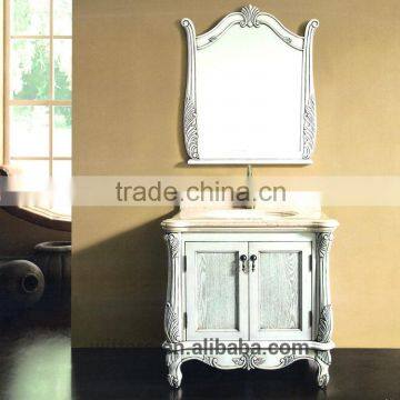 Handmade Bathroom Vanity Set Single Sink White Small Bathroom Vanity WTS106