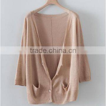 15SHT3118 Knitted Linen sweater cardigan