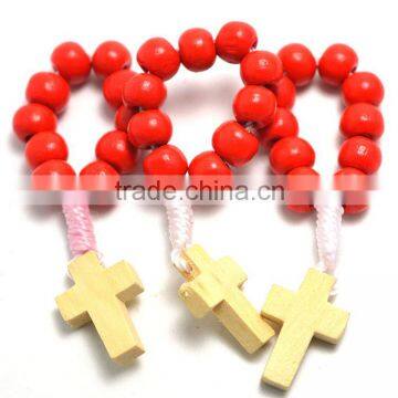 Finger Ring Catholic Rosary in Stainless Steel Jewelry,Catholic Finger Colors Rings,wood Beads Cord Rosary photo-2