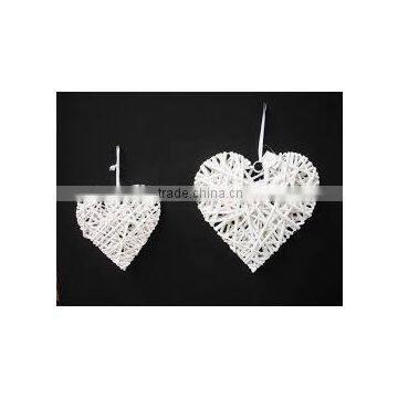 Hanging White Wicker Heart for Christmas and Wedding Decorarion photo-3