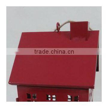 Metal House Lantern 3 Color Selection With Rope Handle photo-5