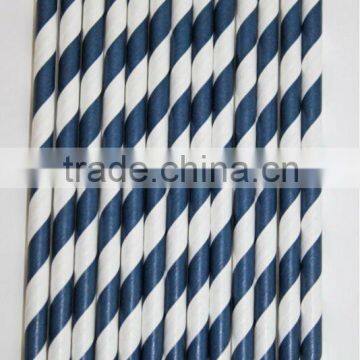 Navy Blue & White Stripe Paper Straws striped Stripy Stripey Stripe Paper Drinking Straws, 33 colors for Polka Dots and Stripe