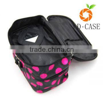 factory Cheap Wholesale Good Quality peach dot printing canvas cosmetic bag