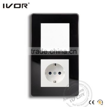 Glass Frame Wall Switch and sockets EU Standard 95* 95mm