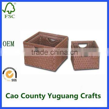 2016 best selling waste baskets made of paper wicker