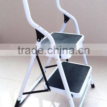 2 STEP STEEL SQUARE ANGLE LEG LADDER FOLDING RUBBER NON SLIP FOOT LADDERS NEW photo-2