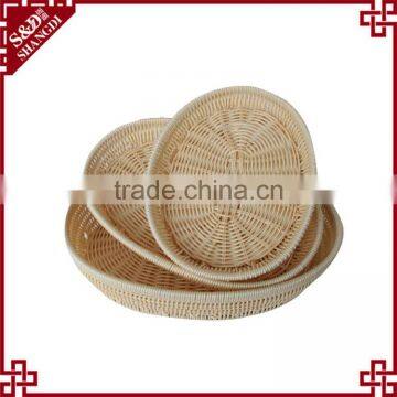 S&D Custom Size Mordern Design 100% Hand Woven Fruit Vegetable Basket Plastic Fruit Plate photo-4