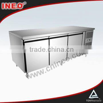 Commercial 3 Door Stainless steel Restaurant Kitchen Undercounter Freezer(INEO are professional on commercial kitchen project)