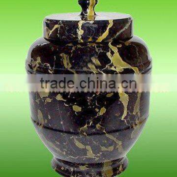 NATURAL STONE BLACK AND GOLD MARBLE URNS photo-4