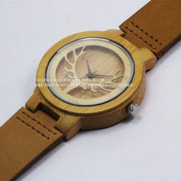 New Design Genuine Leather Crystal Quartz Lady Watch photo-5