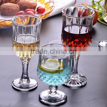 Diamond Embossed Glass Goblet For Beer Wine Shot.