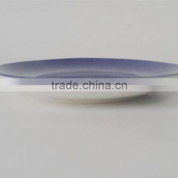 Color Glazed Porcelain Coupe Shape Dinner Plate photo-3