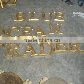 Antique Hand Carving Glod Small Wood Letters photo-2