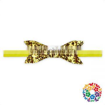 Royal Blue Sequins Bows With Stretchy Fold Over Headbands photo-2