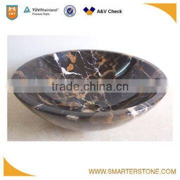 Gold jade marble round wash basins