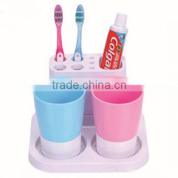 Plastic Tooth Brush Holder With 2 Cups/ Lovers Gargle Cups photo-3