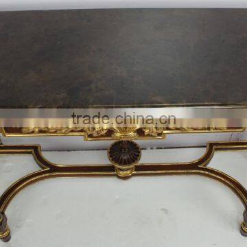 Art Deco Brown And Gold Console Table photo-5