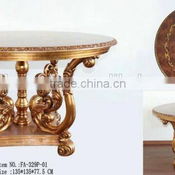 FA-329P-01 Leading Antique Round Table With Thick Paper and Glass Top photo-2