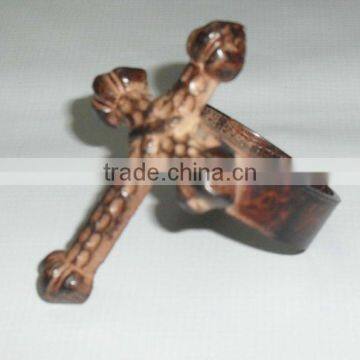 Brass Napkin Rings Holy Cross Design