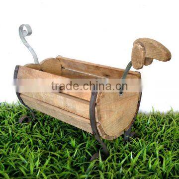 Mini Wooden Cart for Flowers and Plants photo-1