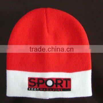 100 cotton knitted beanie hat