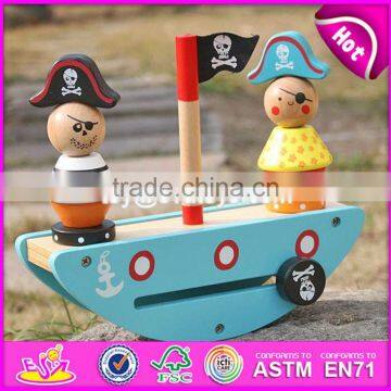 New Design Pirate Toy Wooden Stacking Balance Blocks for Kids W11F056 photo-2