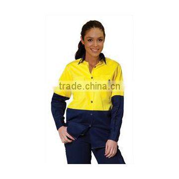 Factory Custom Short Sleeves Cotton Safety Shirts Fluorescent Hi Vis Work Shirts photo-6
