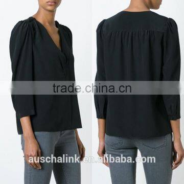 2016 Latest Design Custom Deep V Neck Blouse for Women photo-6