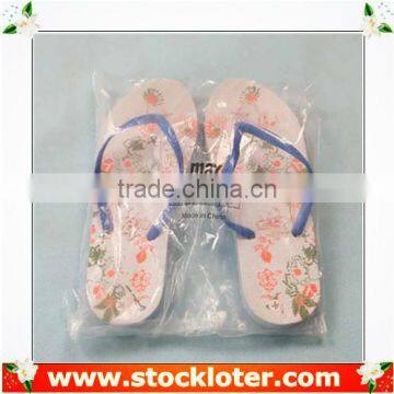 chinese slippers for lady PE slipper stock lots vender 140808G