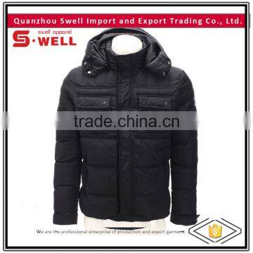 OEM services stylish winter quilted hoody classic mens jacket