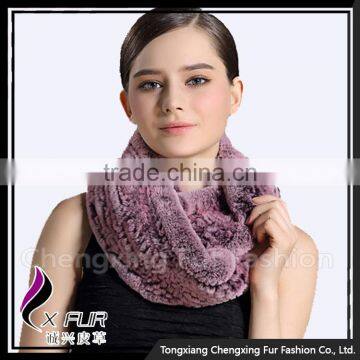 CX-S-154K China Factory Wholesale Cheap Real Rex Rabbit Fur Fashion Scarf Women photo-2
