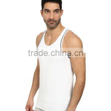 Mens Plain White Custom Gym Singlets for Mens photo-3