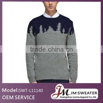 Fashionable Christmas sweater designs for men 100% wool sweaters custom apparel