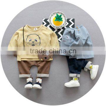 S17675A Children clothes boy clothing set long sleeve tops+pants baby boy clothes 2pcs set