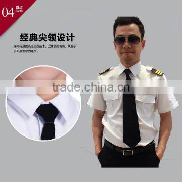 Juqian Good Quality Tailor Made Fitted Blouse Dress Shirt White Airline Pilot Uniform Pilot Uniform Shirt photo-4