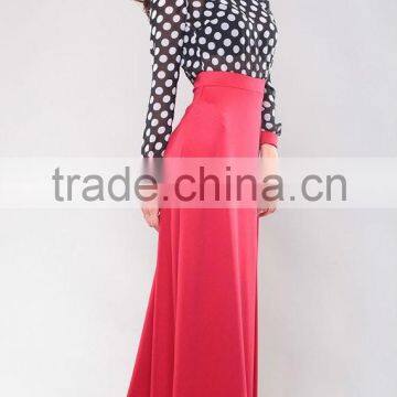 New Arrival Polka Dot Print Vintage Collar Long Sleeve Maxi Dress photo-3